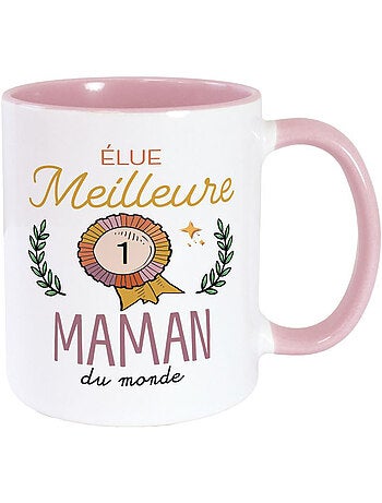 Mug décoratif rose en céramique elected best mom of the world