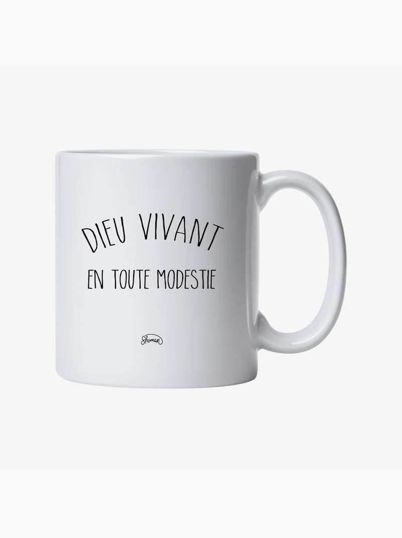 Mug DIEU VIVANT EN TOUTE MODESTIE Blanc - Kiabi