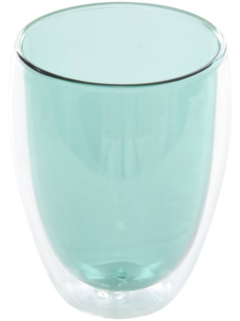 Mug double paroi en verre borosilicate 350 ml alex Bleu - Kiabi