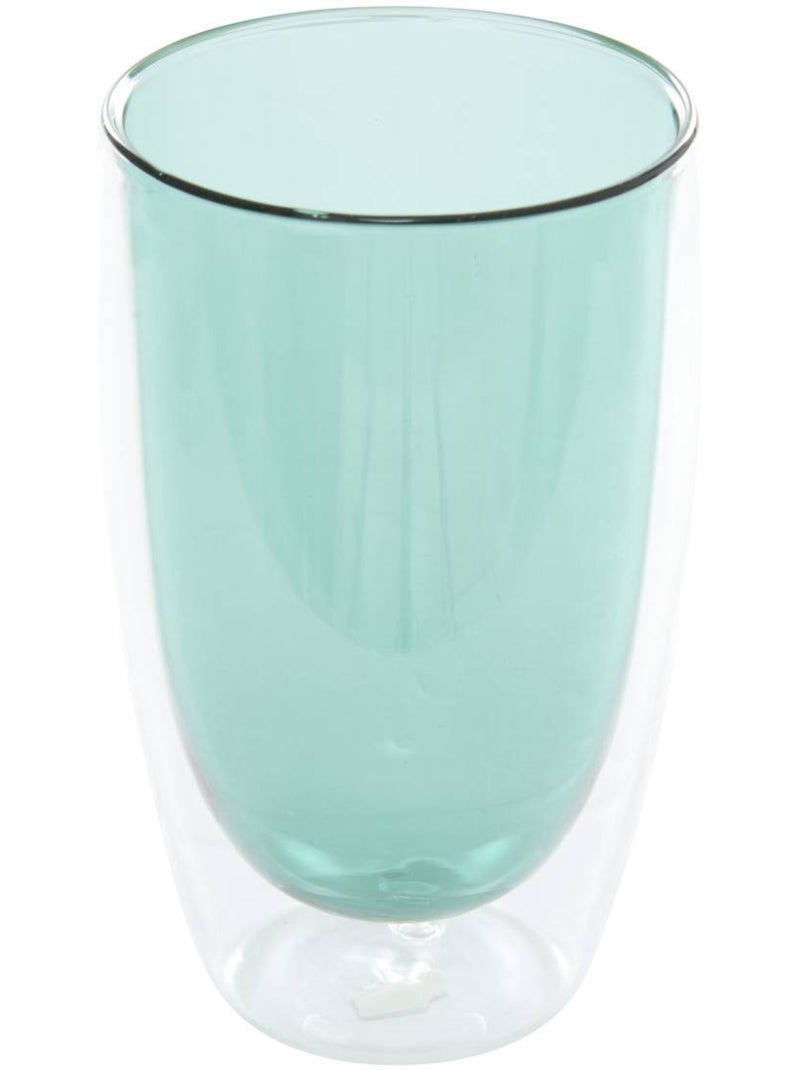 Mug double paroi en verre borosilicate 400 ml alex Bleu - Kiabi