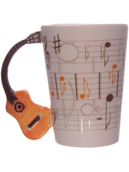 Mug en céramique avec anse guitare orange 10 cm - Kiabi Mug en céramique avec anse guitare orange 10 cm - Kiabi