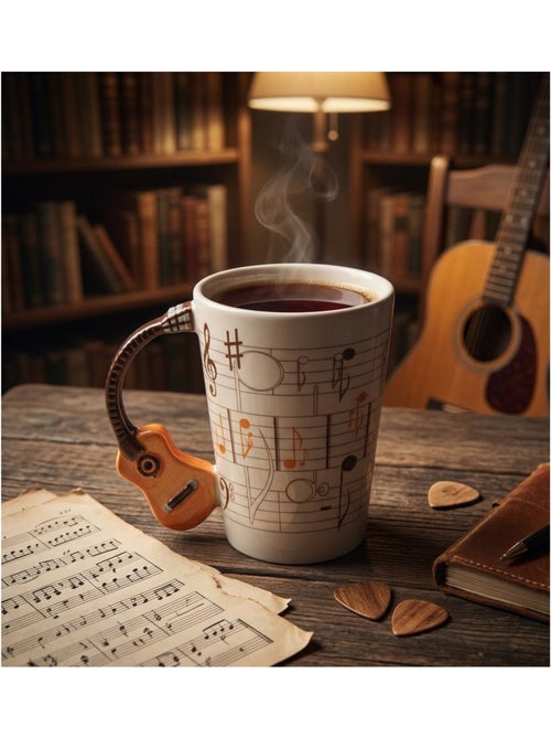 Mug en céramique avec anse guitare orange 10 cm - Kiabi Mug en céramique avec anse guitare orange 10 cm - Kiabi