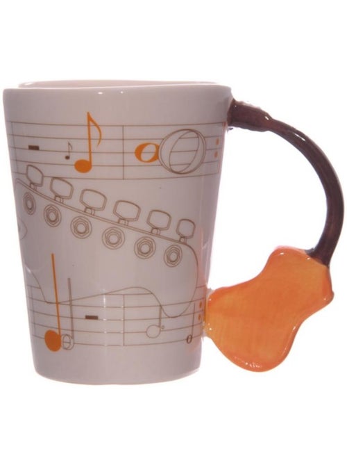 Mug en céramique avec anse guitare orange 10 cm - Kiabi Mug en céramique avec anse guitare orange 10 cm - Kiabi