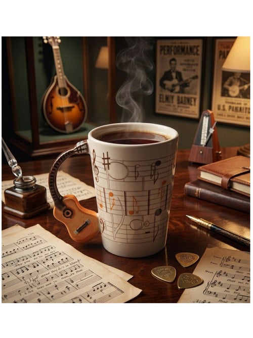 Mug en céramique avec anse guitare orange 10 cm - Kiabi Mug en céramique avec anse guitare orange 10 cm - Kiabi