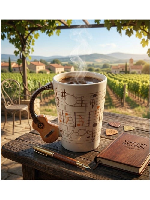 Mug en céramique avec anse guitare orange 10 cm - Kiabi Mug en céramique avec anse guitare orange 10 cm - Kiabi