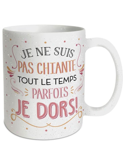 Mug en céramique avec texte Je ne suis pas chiante… 320 ml - Kiabi