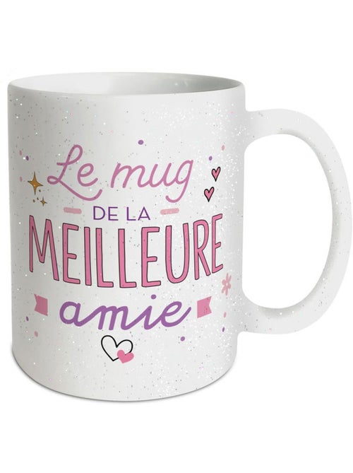 Mug en céramique 'Best Friend' paillettes recto-verso – 320 ml - Kiabi