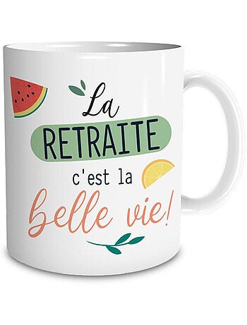 Mug en céramique blanc retraite 320 ml La Retraite C’est La Belle Vie