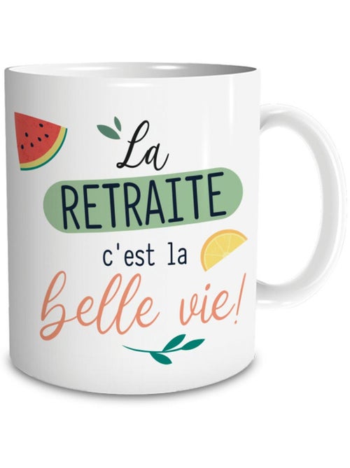 Mug en céramique blanc retraite 320 ml La Retraite C’est La Belle Vie - Kiabi