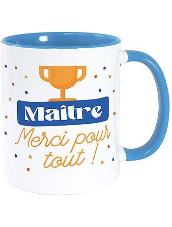 Mug en céramique bleue Maître, merci pour tout