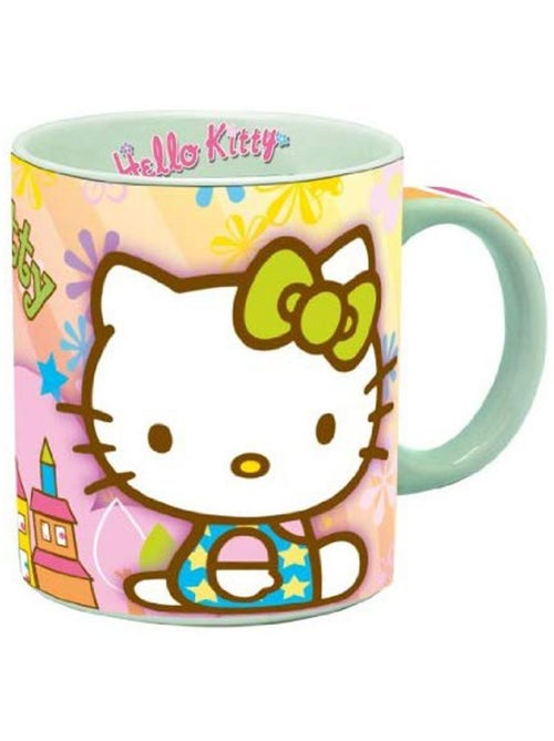 Mug en céramique 'Hello Kitty' multicolore anse menthe - Kiabi