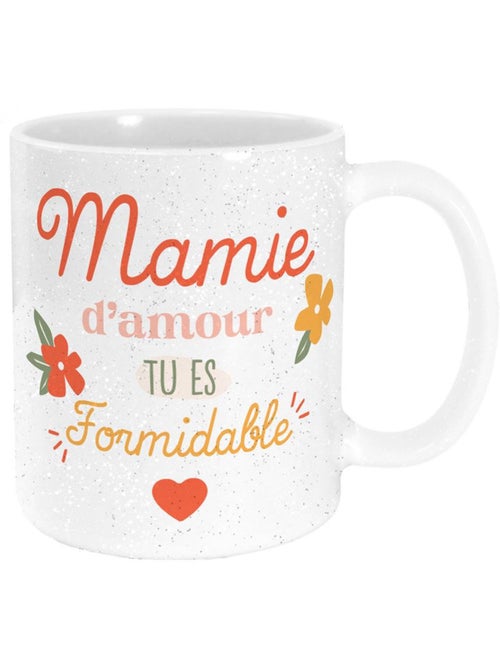 Mug en céramique Mamie d’amour effet paillettes argentées 320 ml - Kiabi