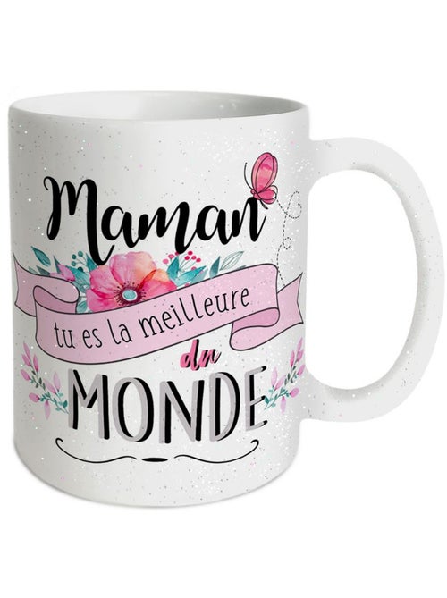 Mug en céramique meilleur maman confettis pailletés 320 ml - Kiabi