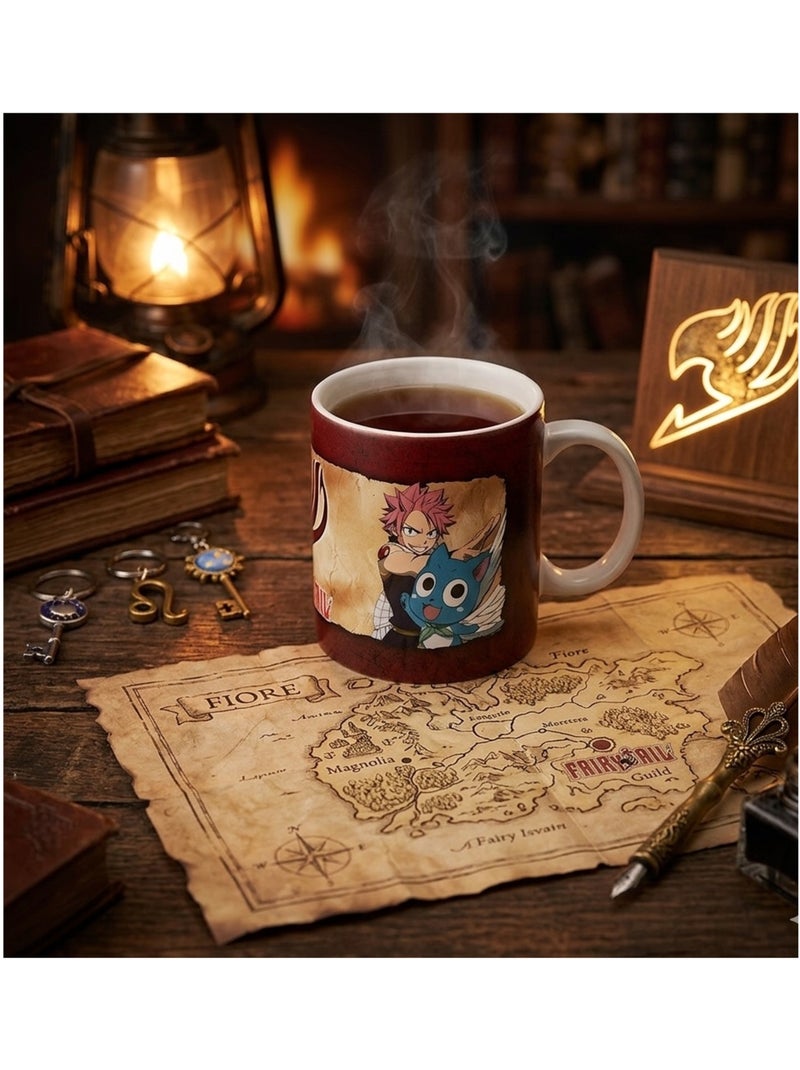 Mug en céramique Natsu, Lucy et Happy Fairy trail 9 cm Rouge - Kiabi