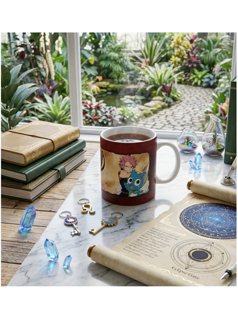 Mug en céramique Natsu, Lucy et Happy Fairy trail 9 cm Rouge - Kiabi