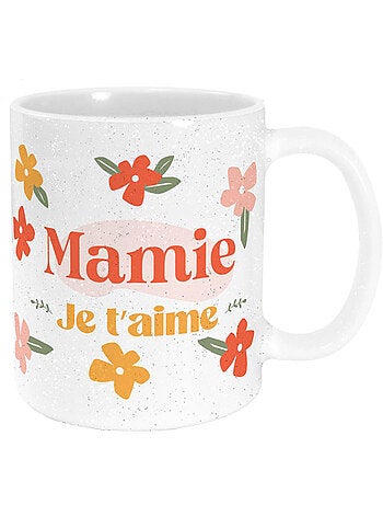 Mug en céramique pailletée ‘mamie je t’aime’ 320 ml