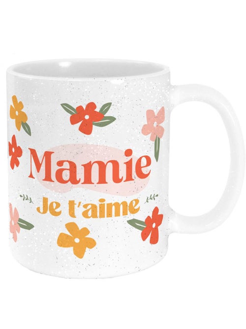Mug en céramique pailletée ‘Mamie Je t’aime’ 320 ml - Kiabi