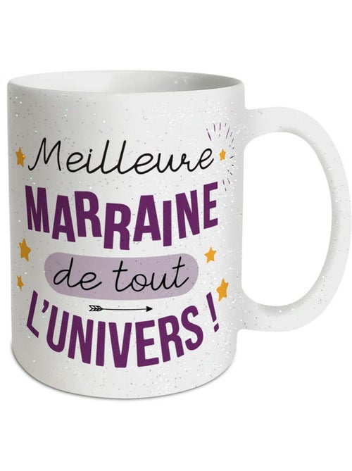Mug en céramique scintillant 'Meilleure Marraine de tout l’univers' 320 ml - Kiabi