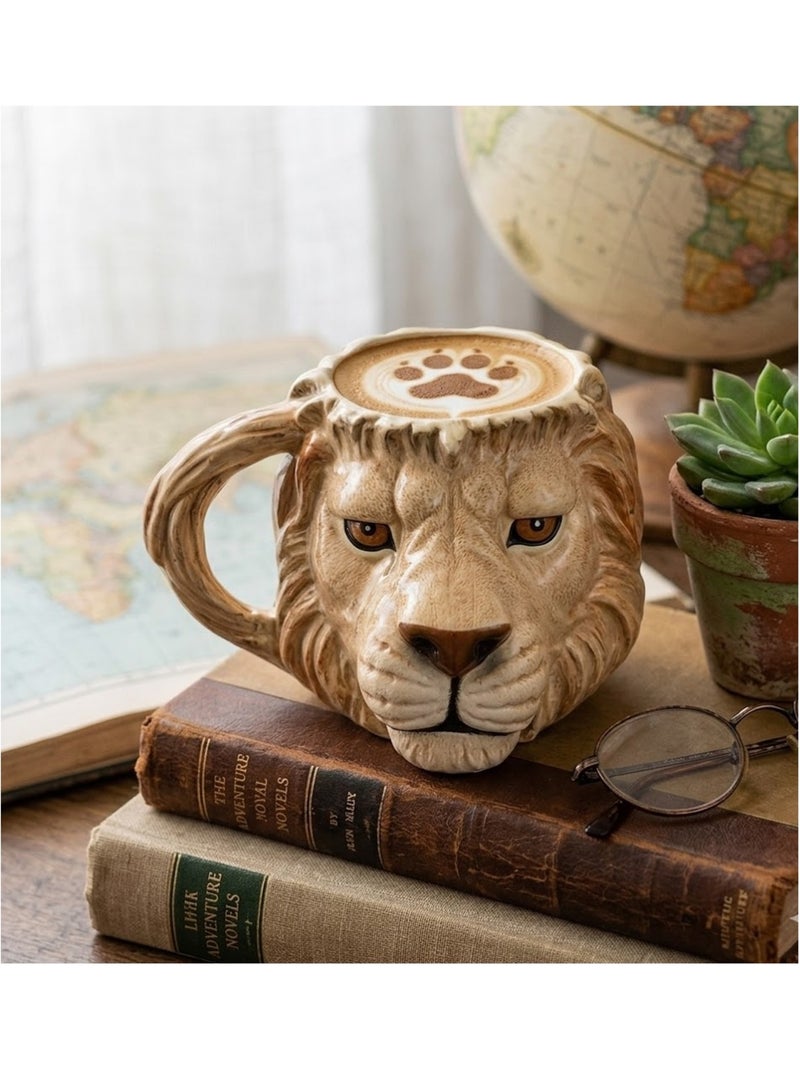 Mug en forme de tête de Lion Marron - Kiabi