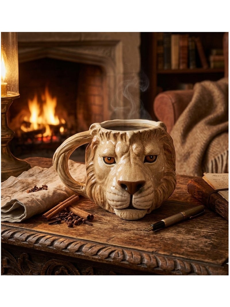 Mug en forme de tête de Lion Marron - Kiabi