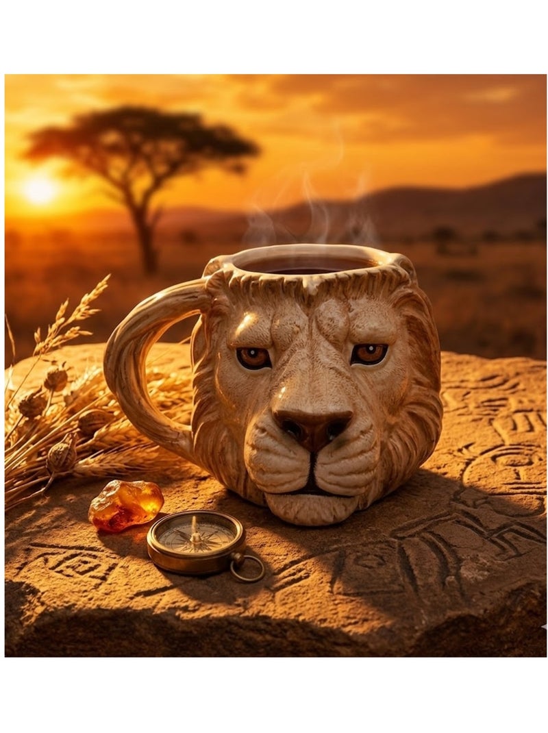 Mug en forme de tête de Lion Marron - Kiabi