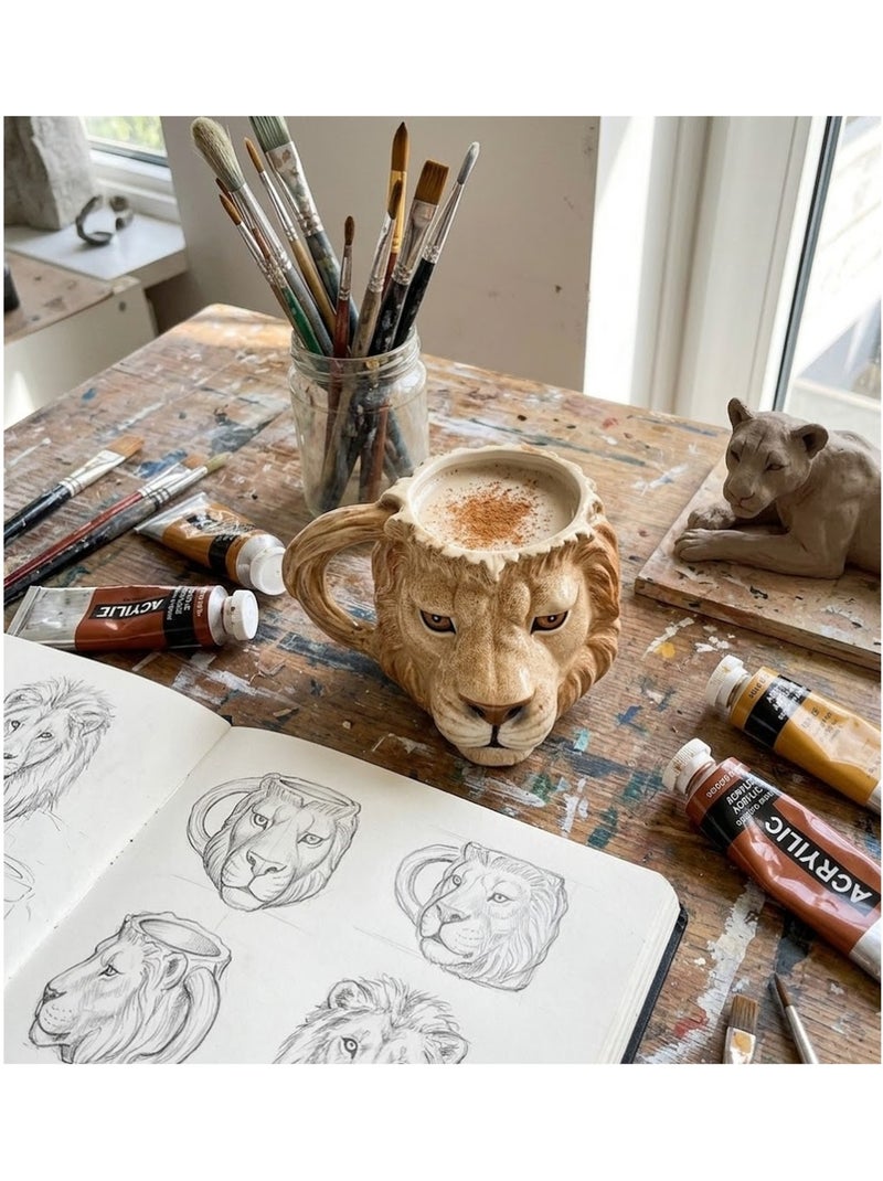 Mug en forme de tête de Lion Marron - Kiabi