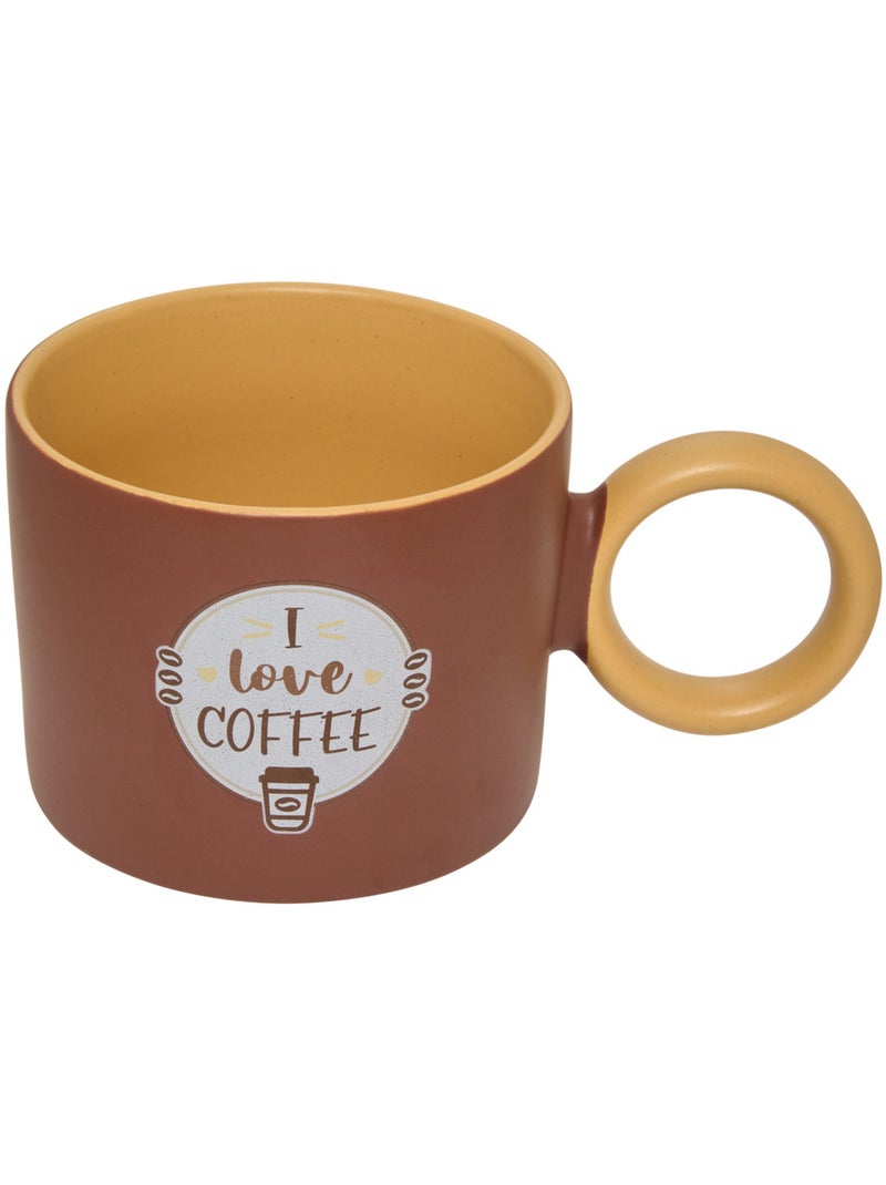 Mug en grès anse ronde 360ml CENTRAL PARK Marron - Kiabi