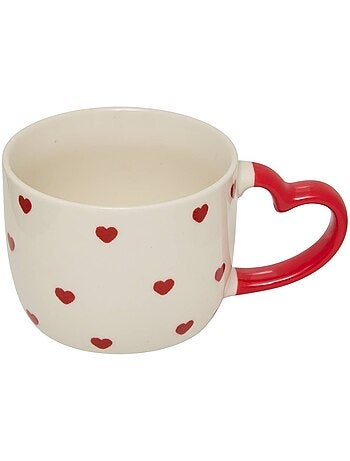 Mug en porcelaine à poignée coeur 360 ml valentine