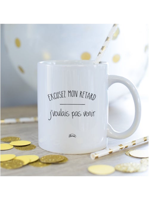 Mug EXCUSEZ MON RETARD J'VOULAIS PAS VENIR - Kiabi Mug EXCUSEZ MON RETARD J'VOULAIS PAS VENIR - Kiabi