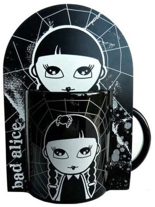 Mug imprimé 'Bad Alice' à anse latérale noir et blanc – La boutique des toons - Kiabi
