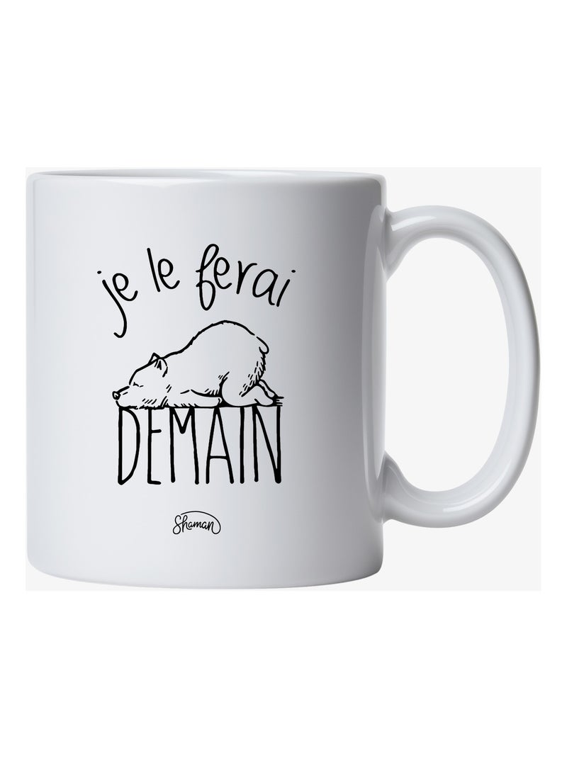 Mug JE LE FERAI DEMAIN Blanc - Kiabi