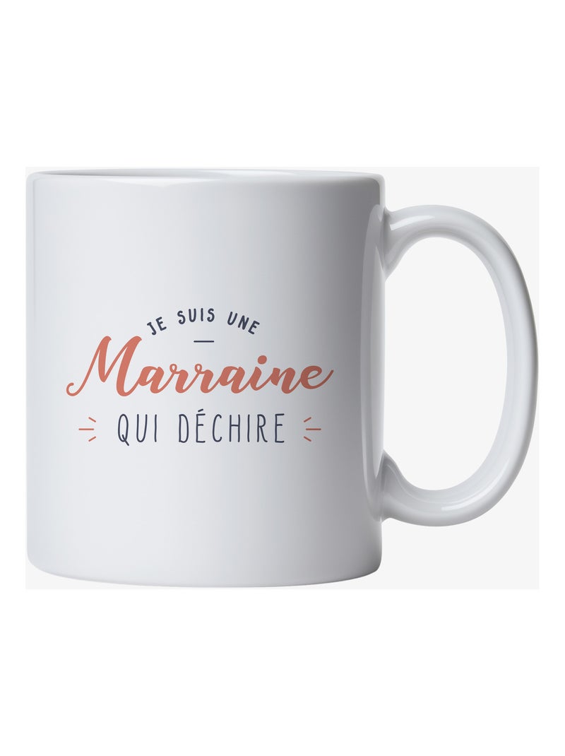 Mug JE SUIS UNE MARRAINE QUI DÉCHIRE Blanc - Kiabi