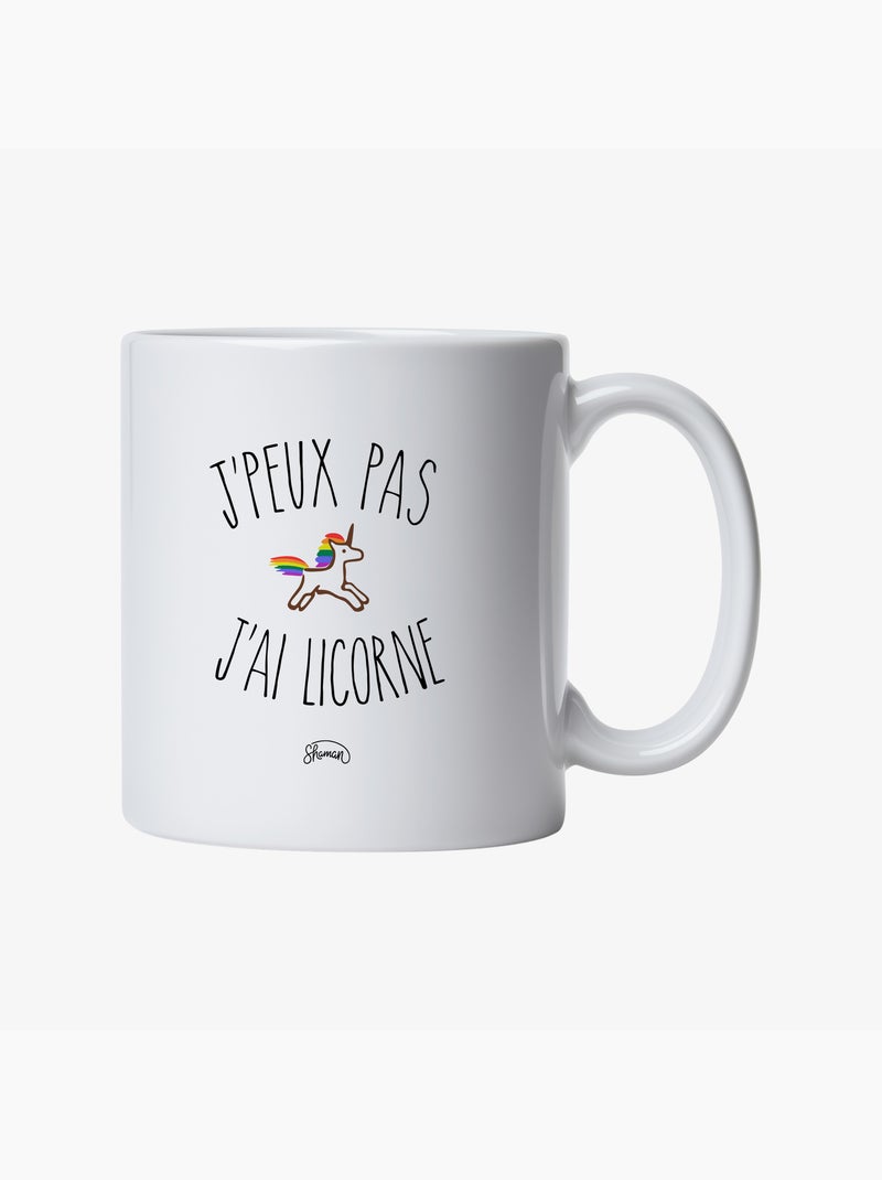 Mug J'PEUX PAS J'AI LICORNE Blanc - Kiabi