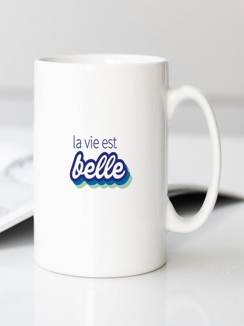 Mug LA VIE EST BELLE VERT - Kiabi