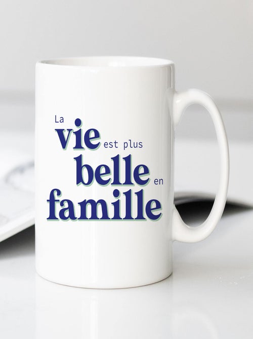 Mug LA VIE EST PLUS BELLE EN FAMILLE BLEU - Kiabi