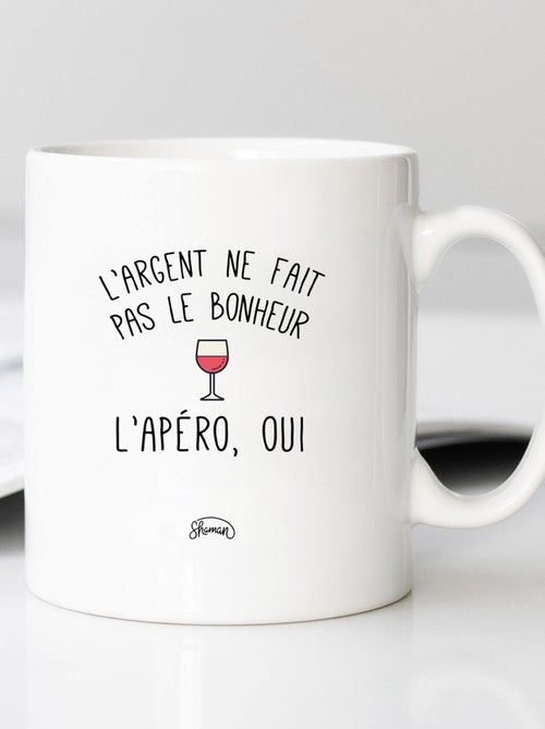 Mug L'ARGENT NE FAIT PAS LE BONHEUR, L'APÉRO OUI - Kiabi Mug L'ARGENT NE FAIT PAS LE BONHEUR, L'APÉRO OUI - Kiabi
