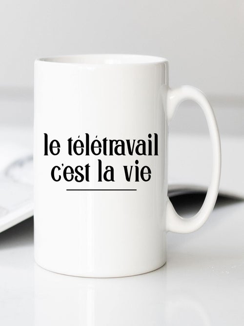 Mug LE TÉLÉTRAVAIL C'EST LA VIE - Kiabi