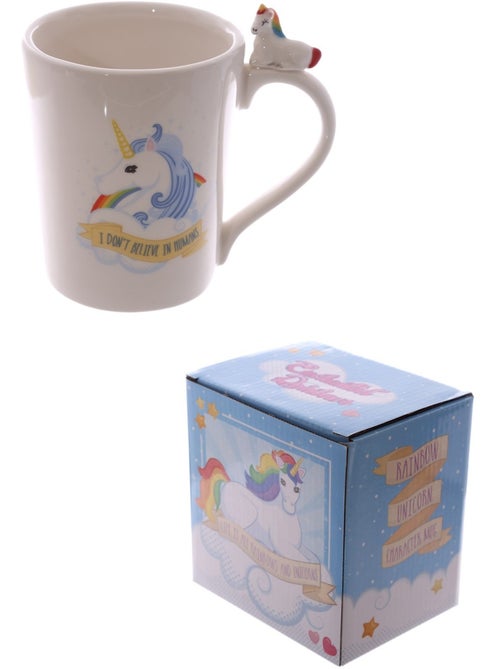 Mug Licorne Bleue avec Anse Décorative – Tasse féerique en céramique - Kiabi