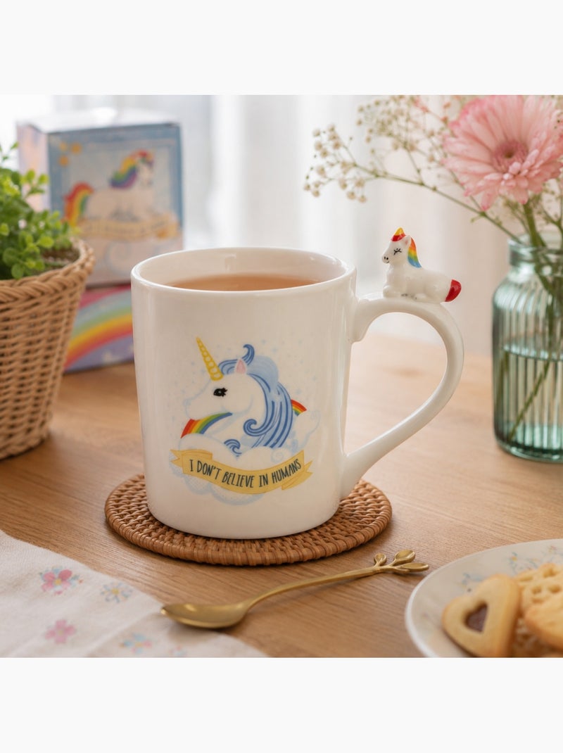 Mug Licorne Bleue avec Anse Décorative – Tasse féerique en céramique Blanc - Kiabi