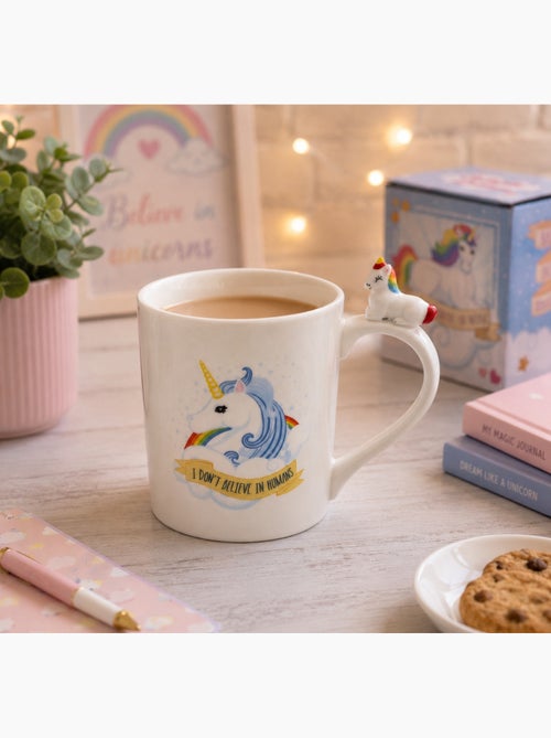 Mug Licorne Bleue avec Anse Décorative – Tasse féerique en céramique - Kiabi