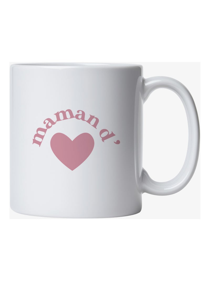Mug MAMAN D'AMOUR CŒUR Blanc - Kiabi