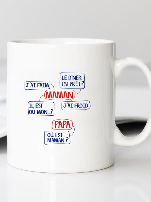 Mug MAMAN J'AI FAIM, LE DINER EST PRÊT? IL EST OÙ MON?... - Kiabi