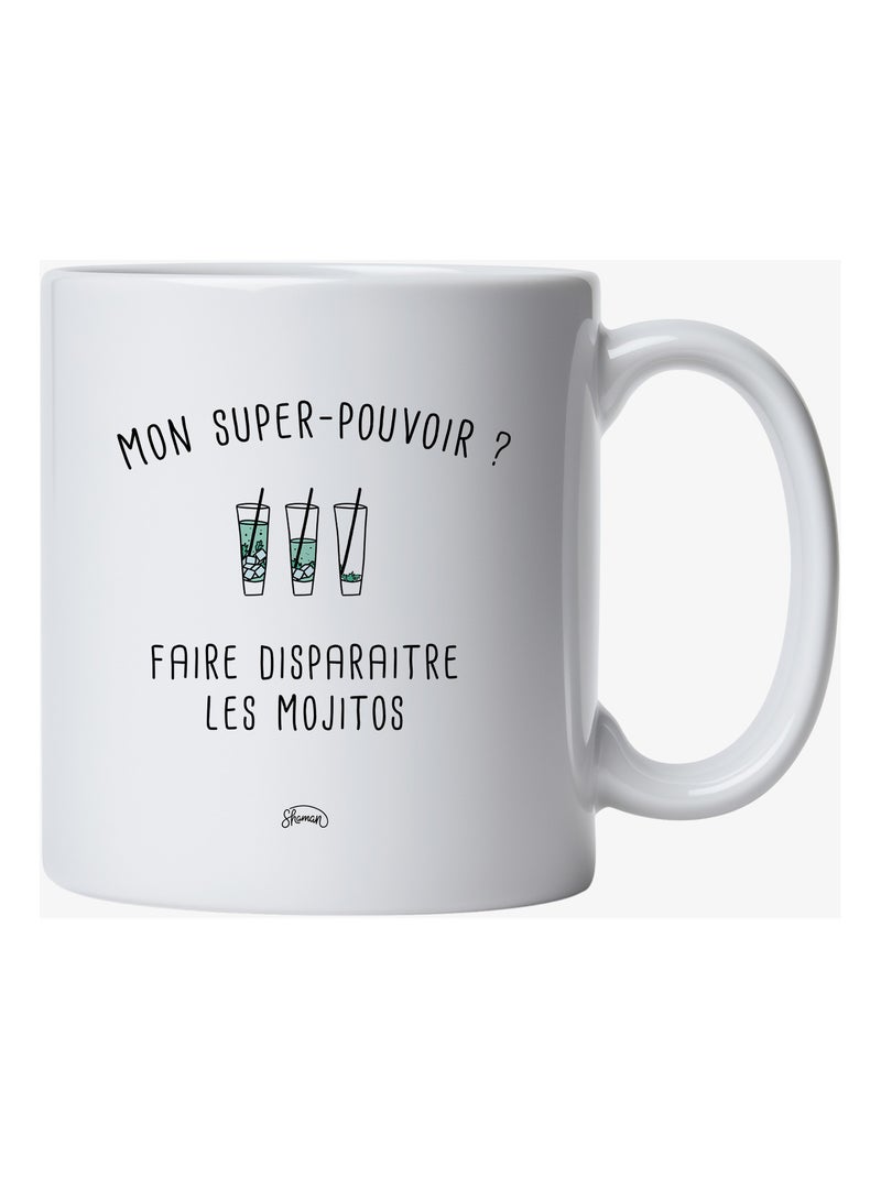 Mug MON SUPER-POUVOIR? FAIRE DISPARAITRE LES MOJITOS Blanc - Kiabi