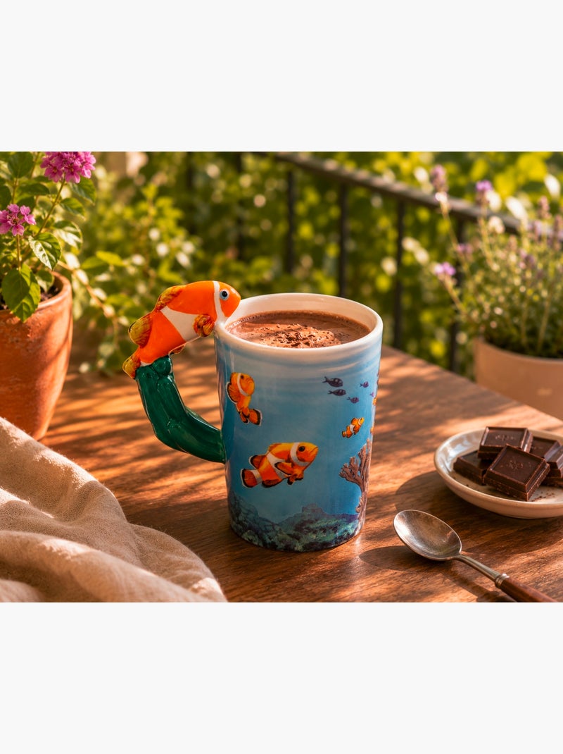 Mug Poisson Clown en céramique Bleu - Kiabi