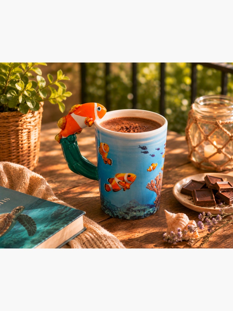 Mug Poisson Clown en céramique Bleu - Kiabi