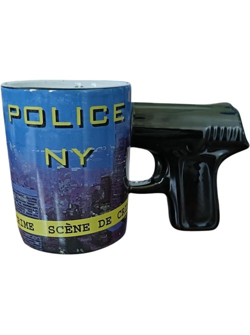 Mug Police NY avec anse pistolet 10 cm - Kiabi