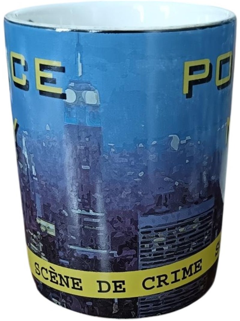 Mug Police NY avec anse pistolet 10 cm Bleu - Kiabi