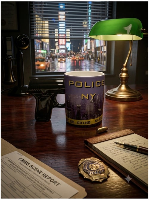 Mug Police NY avec anse pistolet 10 cm - Kiabi