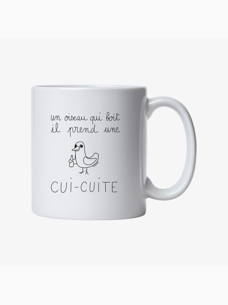 Mug UN OISEAU QUI BOIT IL PREND UNE CUI-CUITE Blanc - Kiabi
