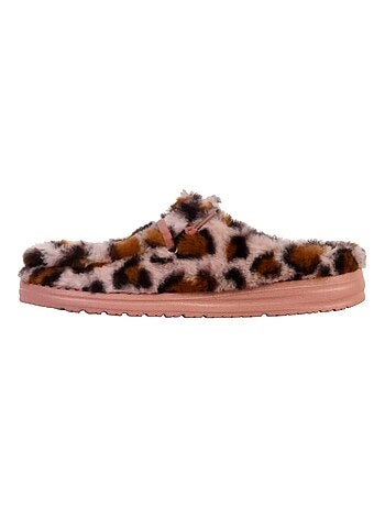 Mule à Enfiler Hey Dude Wendy Slipper Leo Fur
